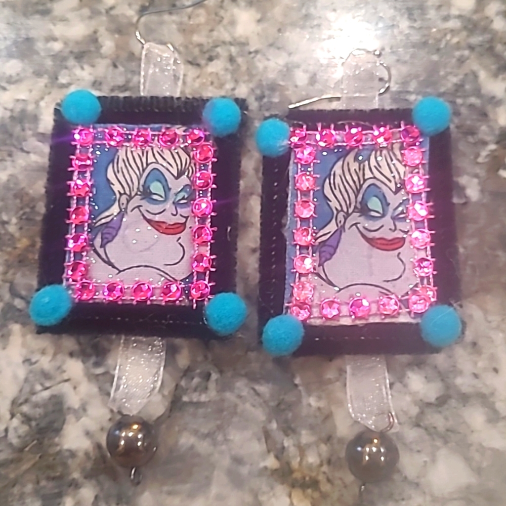 Artist Made Black And Blue Villian  Earrings